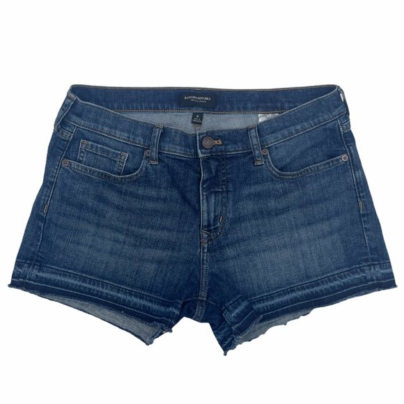 Banana Republic Jean Shorts Womens Size 6 Dark Wash Cut Off Casual Summer *Read* - Picture 1 of 12